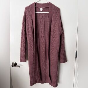 A New Day Women's Mauve Open Front Cardigan XS